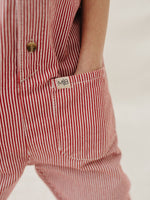 Mebie Baby Red Stripe Overalls - 
