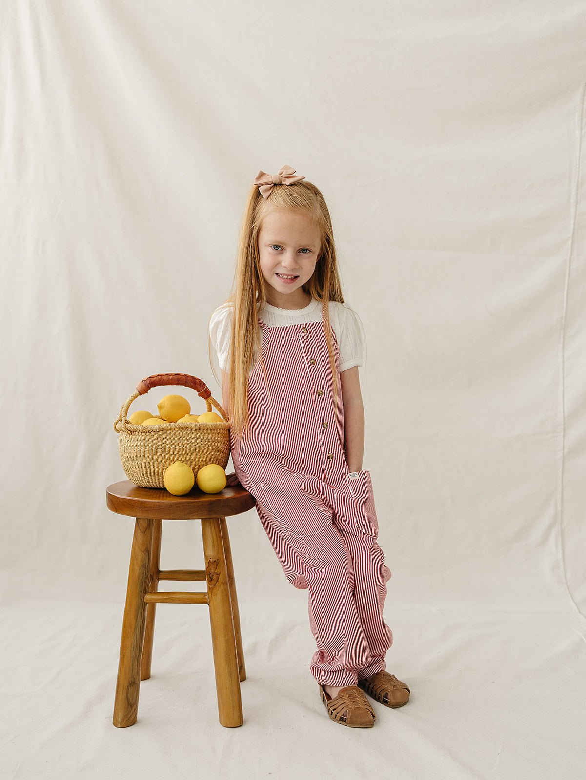 Mebie Baby Red Stripe Overalls - 