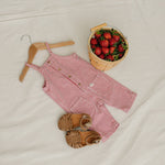 Mebie Baby Red Stripe Overalls - 
