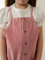 Mebie Baby Red Stripe Overalls - 