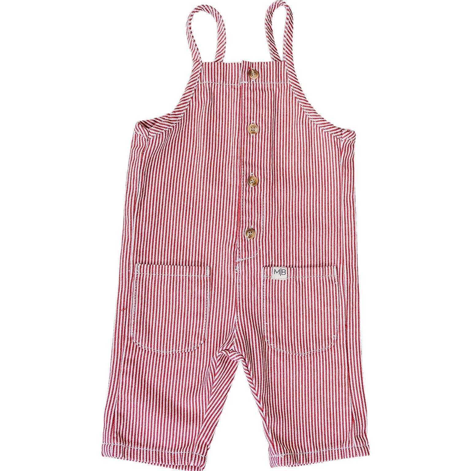 Red Stripe Overalls - Red, Overall, Baby & Toddler Clothing, Child, Suspenders | Everetts Place