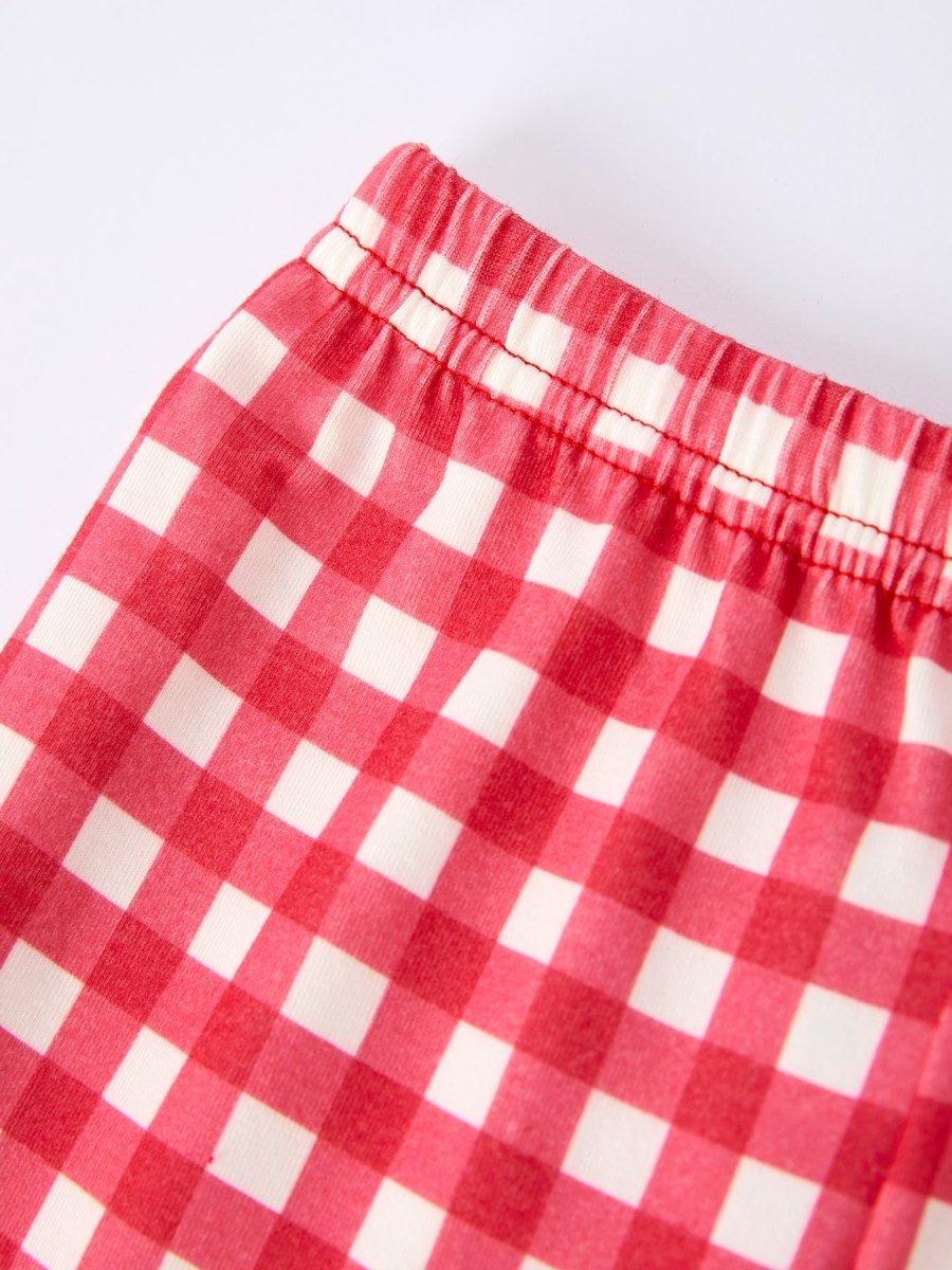 Rylee Faith Designs Red Valentine's Day Plaid Smocking Embroidered Pony Boys Set - 