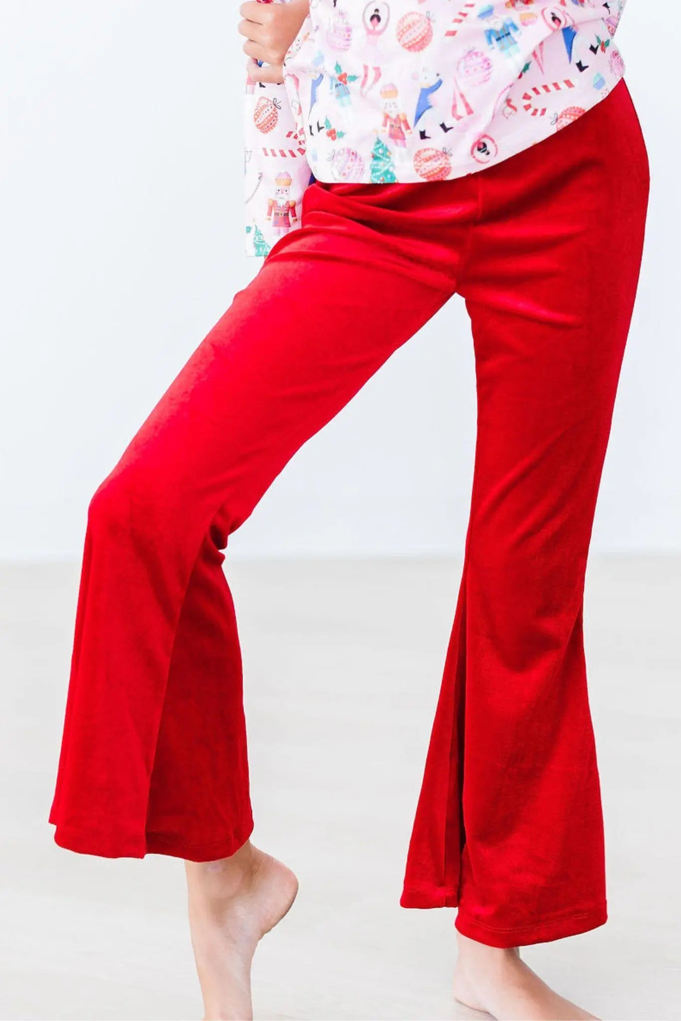 Mila & Rose ® Red Velvet Bells Pants for Girls Modern Fall Styles - 