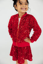 Mila & Rose ® Red Velvet Sequin Twirl Skort - 