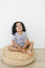 Little Joy Co. Red White And Blooms 2 Piece Bamboo Pajama Set For Sleep - Everetts Place Boutique - 