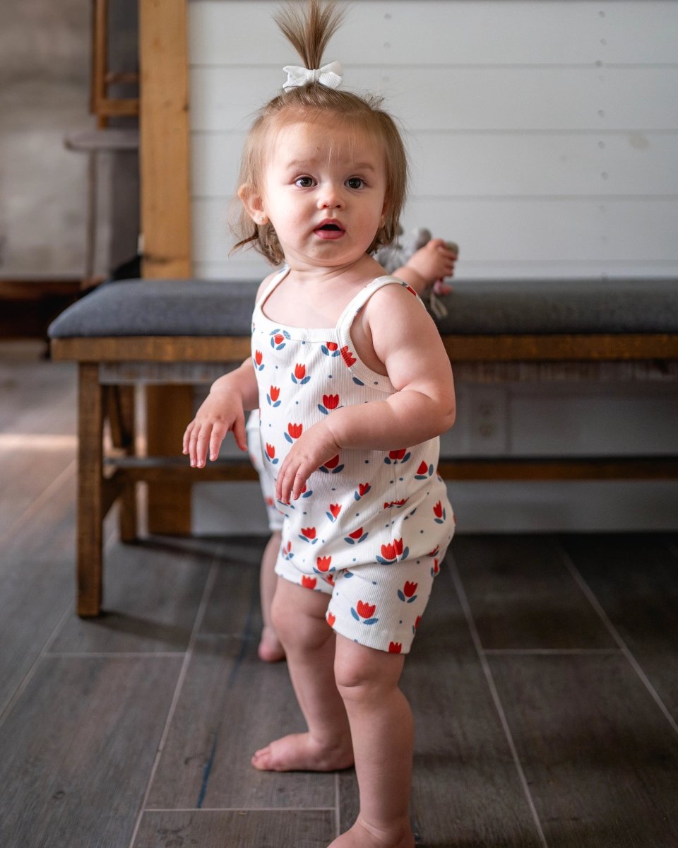 Little Joy Co. Red White And Blue Tulip Ribbed Bamboo Two Piece Tank Set - Everetts Place Boutique - 