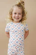 Little Joy Co. Red White and Bows Two Piece Bamboo Pajamas for Kids - Everetts Place Boutique - 