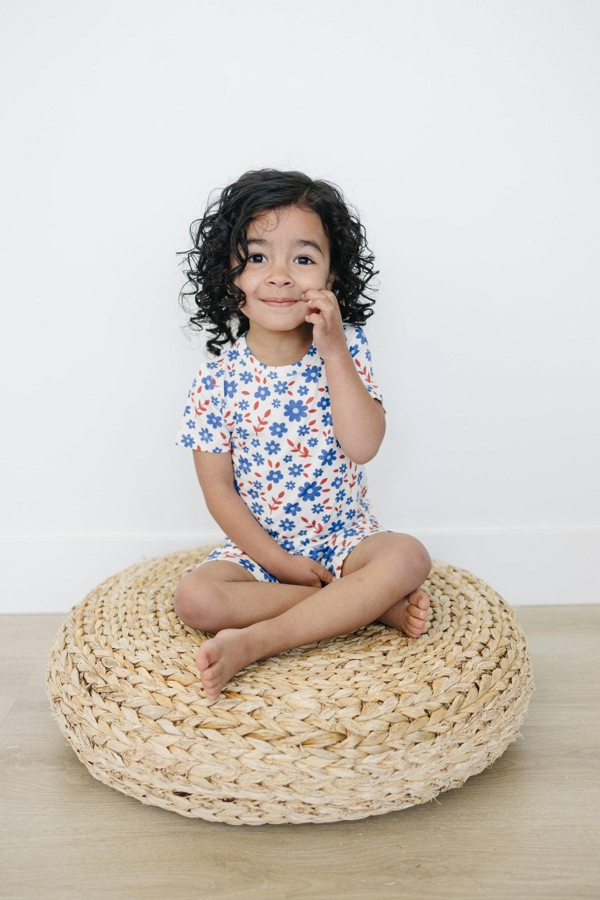 Red White & Blooms 2pc Bamboo Pajamas *4T left by Little Joy Co. at Everetts Place