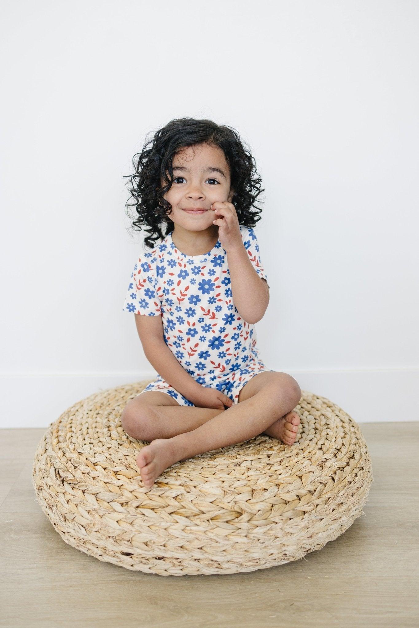 Red White & Blooms 2pc Bamboo Pajamas *4T left by Little Joy Co. at Everetts Place