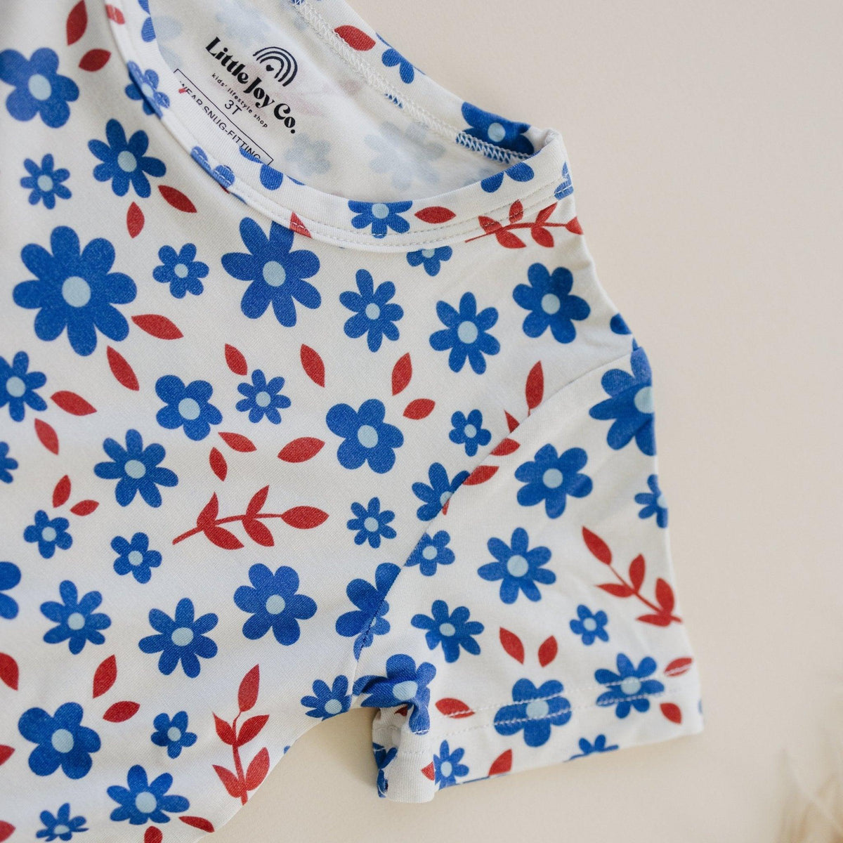 Red White & Blooms 2pc Bamboo Pajamas *4T left by Little Joy Co. at Everetts Place