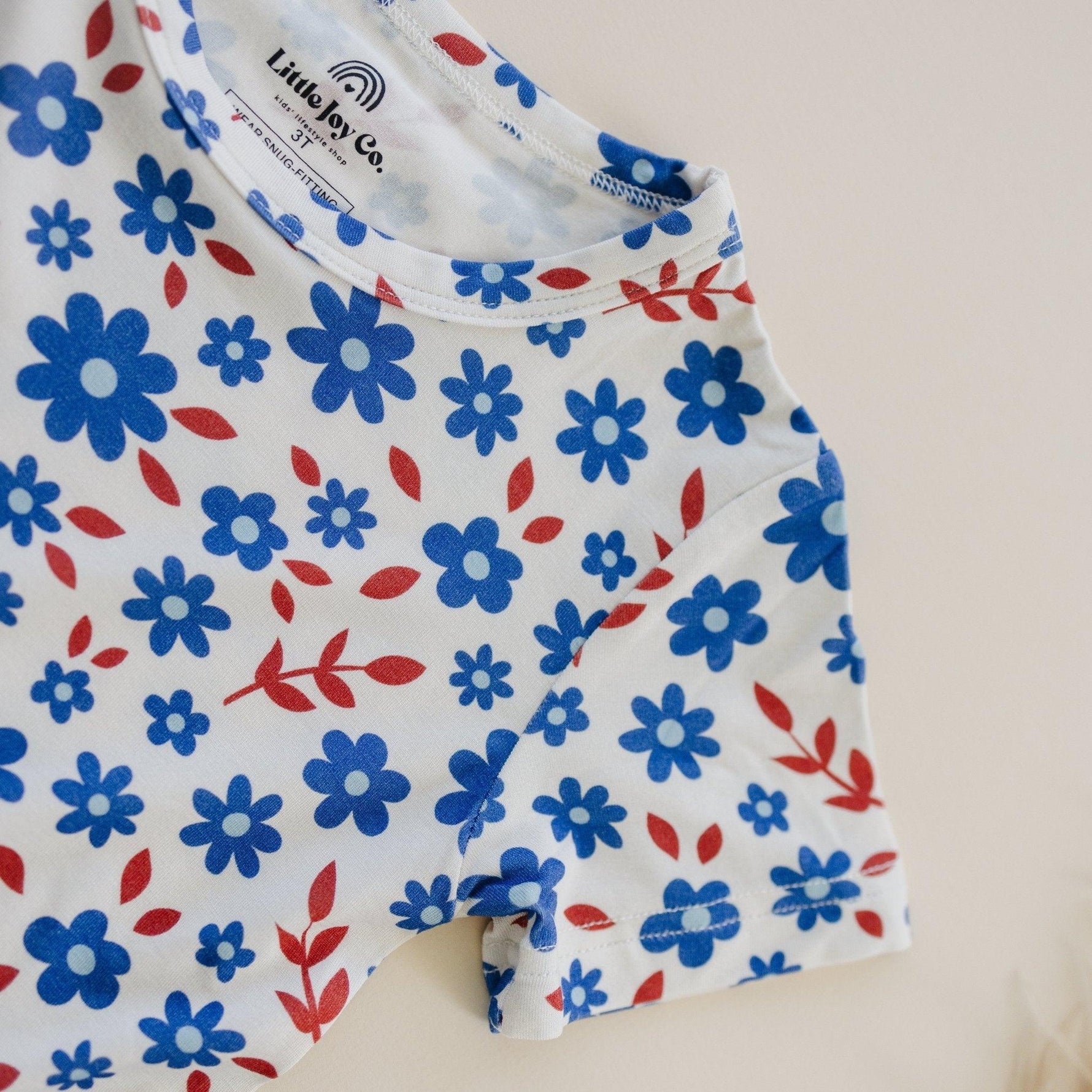 Red White & Blooms 2pc Bamboo Pajamas *4T left by Little Joy Co. at Everetts Place