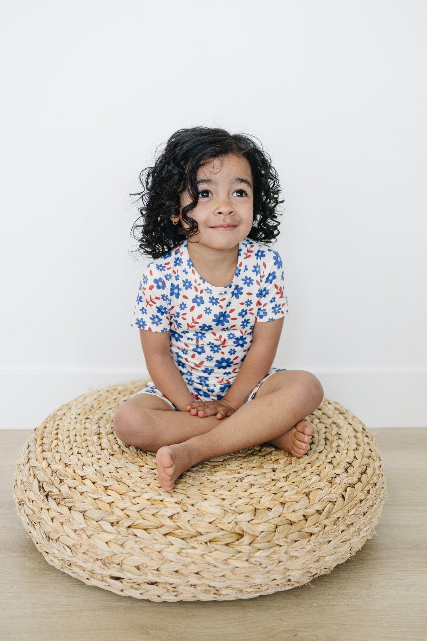 Red White & Blooms 2pc Bamboo Pajamas *4T left by Little Joy Co. at Everetts Place