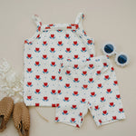 Little Joy Co. Red White & Blue Tulip Ribbed Bamboo 2pc Tank Set - 