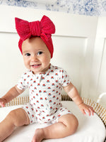 Little Joy Co. Red White & Blue Tulips Bamboo Shorty Pajamas