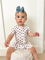 Little Joy Co. Red White & Blue Tulips Bamboo Shorty Pajamas