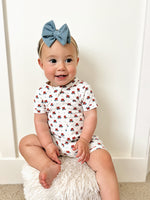 Little Joy Co. Red White & Blue Tulips Bamboo Shorty Pajamas