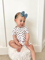 Little Joy Co. Red White & Blue Tulips Bamboo Shorty Pajamas