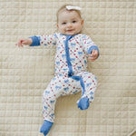 Little Joy Co. Red White Bows Bamboo Zippy Romper For Baby Girls And Boys - Everetts Place Boutique - 