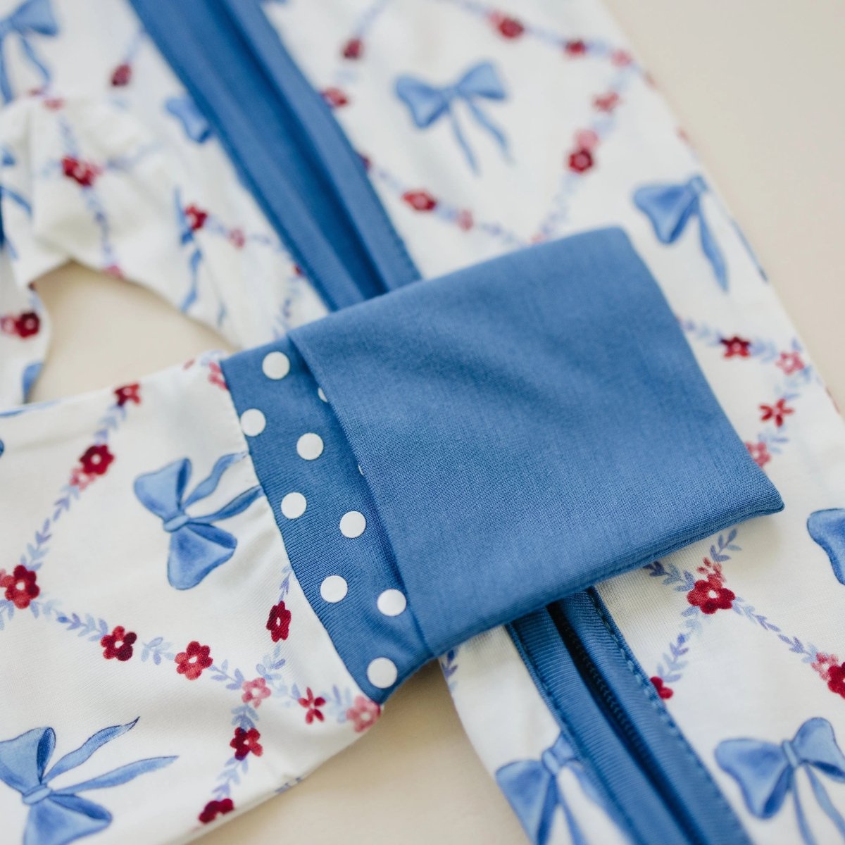 Little Joy Co. Red White Bows Bamboo Zippy Romper For Baby Girls And Boys - Everetts Place Boutique - 