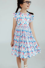 Mila & Rose ® Red, White & Bows Flutter Sleeve Twirl Dress - 