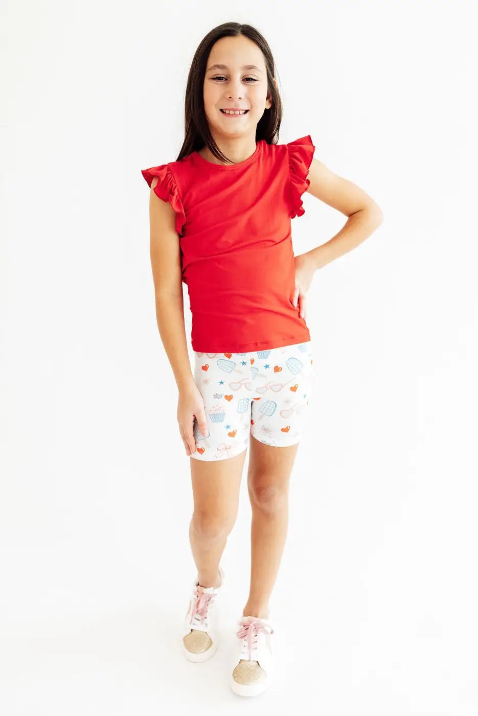 Mila & Rose ® Red, White & Sweet Twirl Shorts - 