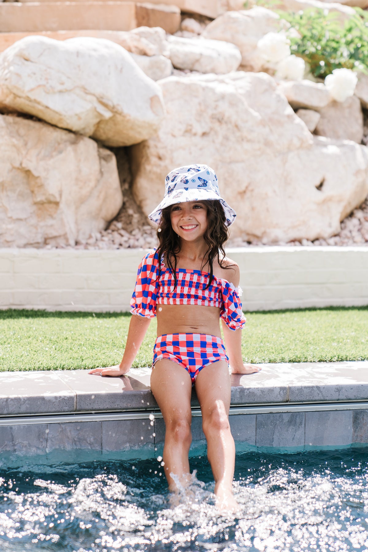 DREAM BIG LITTLE CO RED, WHITE & TRUMAN DREAM OFF THE SHOULDER SWIM SUITEveretts Place
