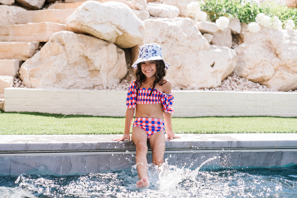DREAM BIG LITTLE CO RED, WHITE & TRUMAN DREAM OFF THE SHOULDER SWIM SUITEveretts Place