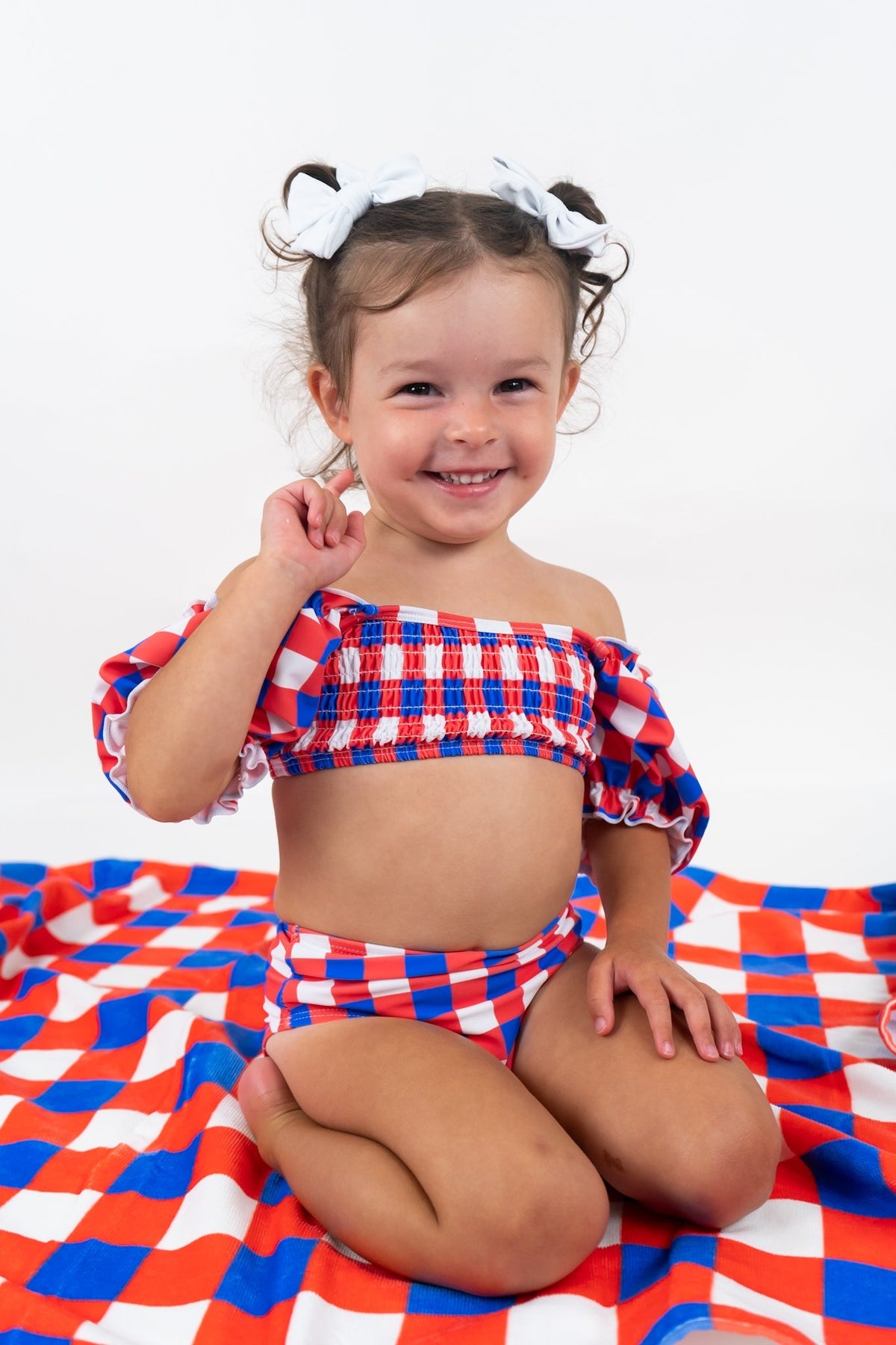 DREAM BIG LITTLE CO RED, WHITE & TRUMAN DREAM OFF THE SHOULDER SWIM SUITEveretts Place