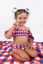 DREAM BIG LITTLE CO RED, WHITE & TRUMAN DREAM OFF THE SHOULDER SWIM SUITEveretts Place