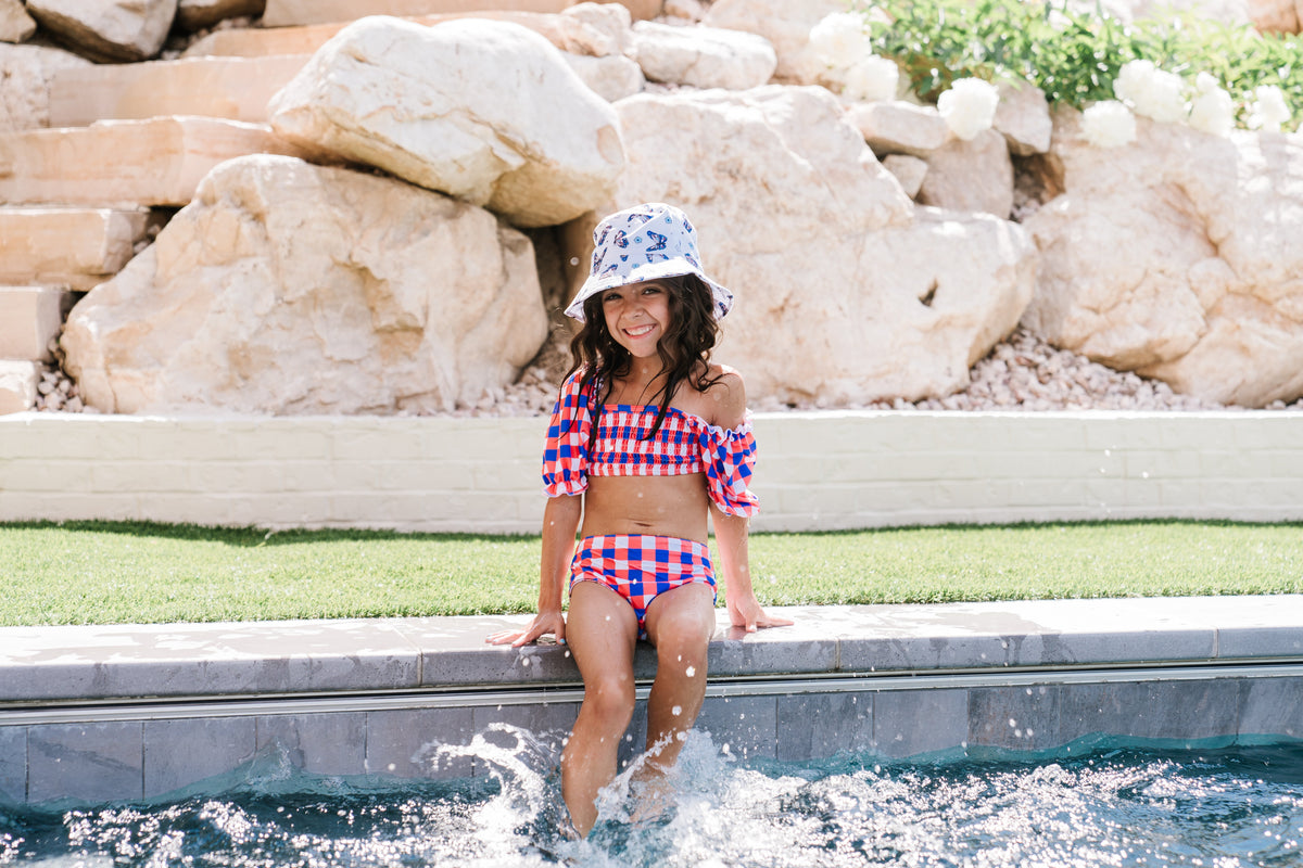 DREAM BIG LITTLE CO RED, WHITE & TRUMAN DREAM OFF THE SHOULDER SWIM SUITEveretts Place