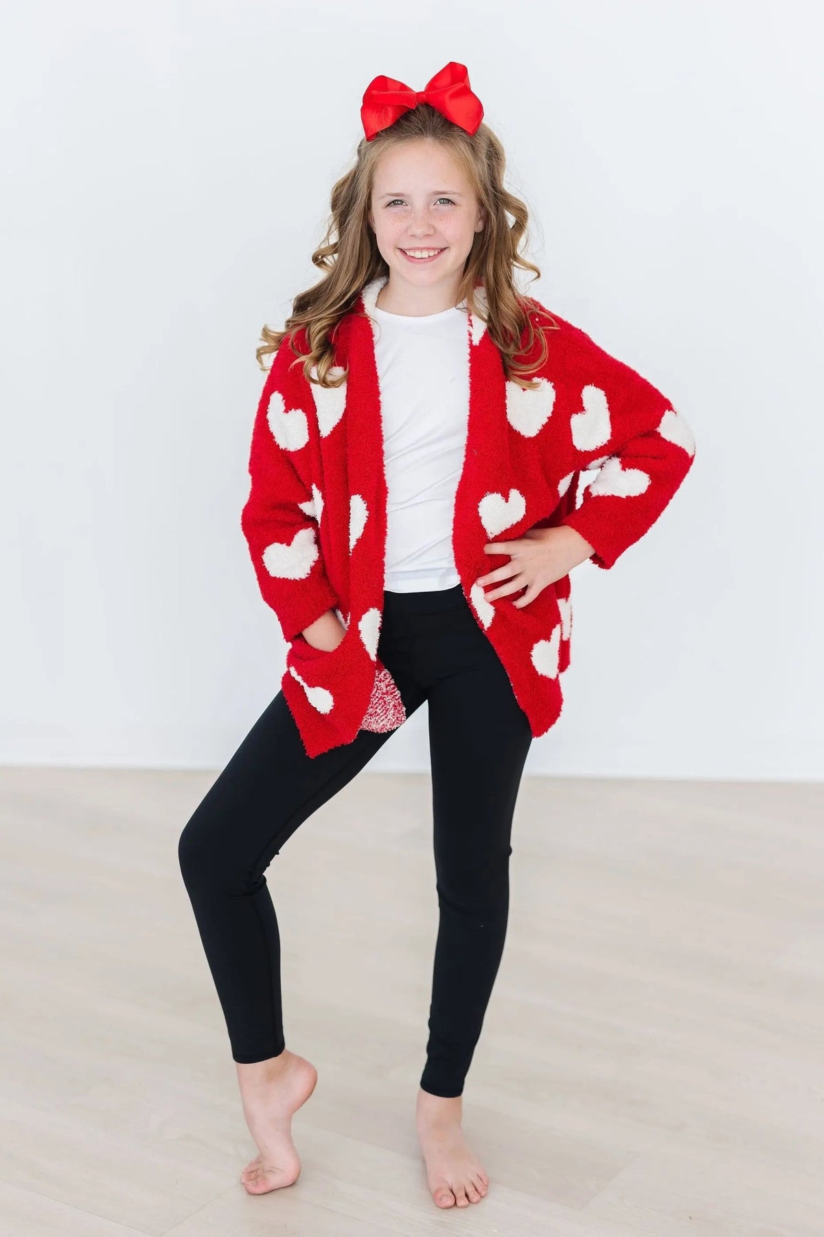 Mila & Rose ® Red/Coconut Heart Cozy Cardigan - 
