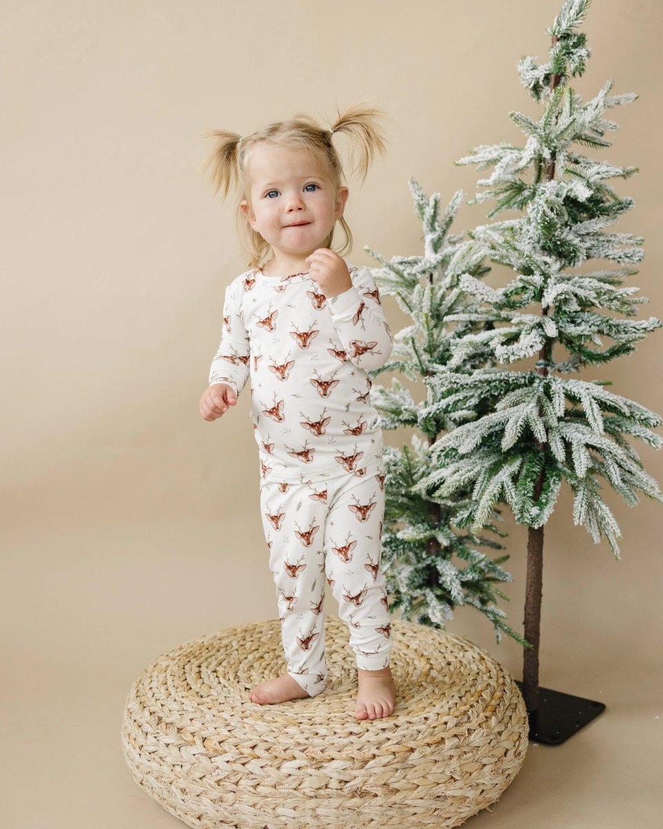 Little Joy Co. Reindeer Games 2pc Bamboo Pajamas for Kids Comfort - Everetts Place Boutique - 