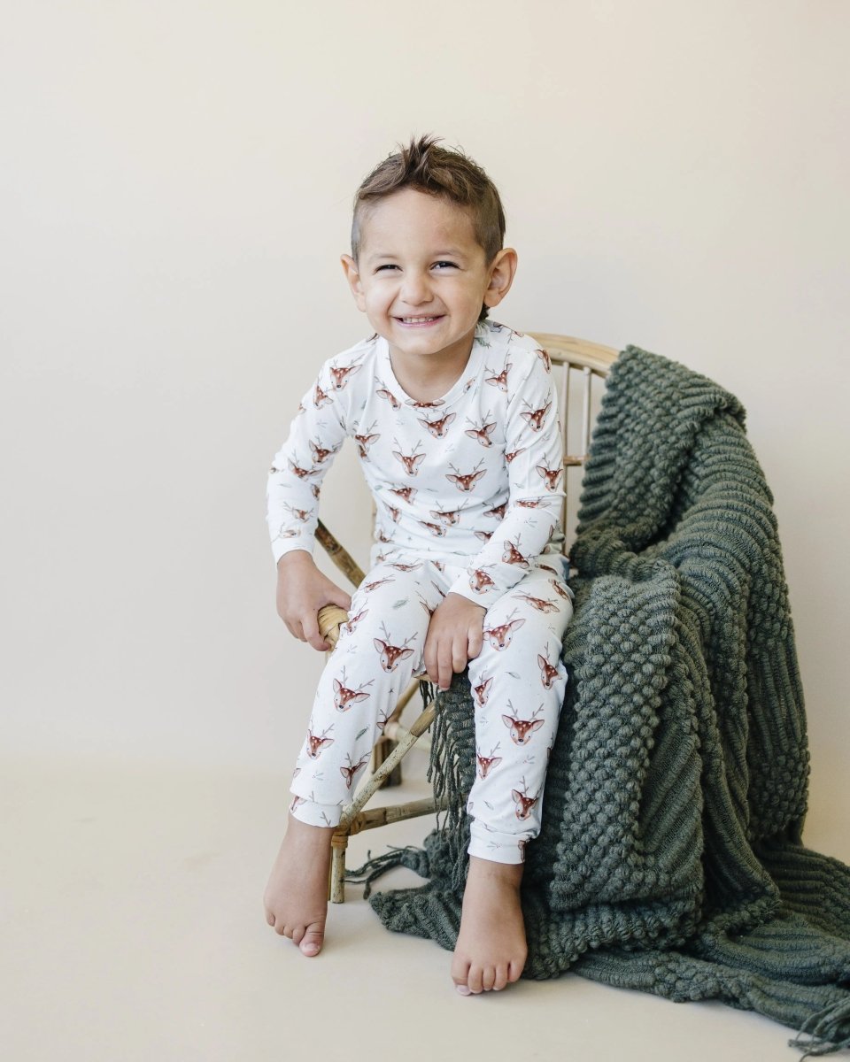 Little Joy Co. Reindeer Games 2pc Bamboo Pajamas for Kids Comfort - Everetts Place Boutique - 