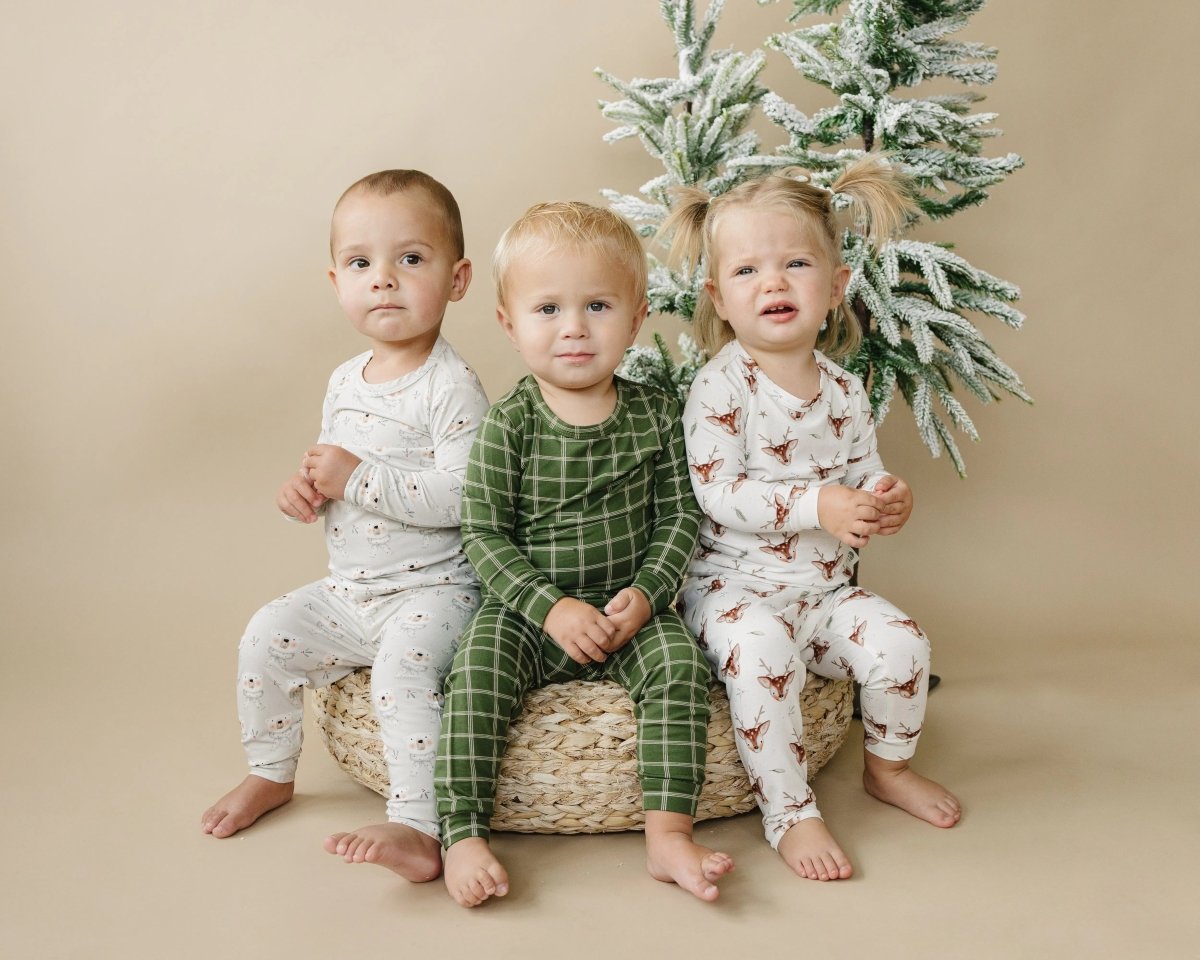 Little Joy Co. Reindeer Games 2pc Bamboo Pajamas for Kids Comfort - Everetts Place Boutique - 