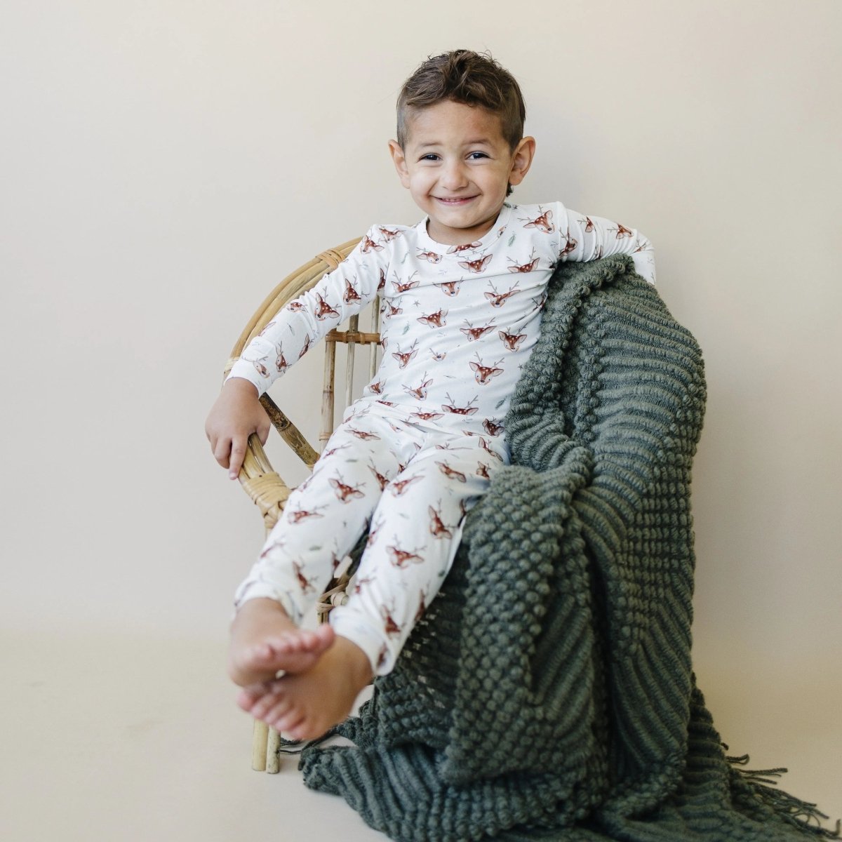 Little Joy Co. Reindeer Games 2pc Bamboo Pajamas for Kids Comfort - Everetts Place Boutique - 