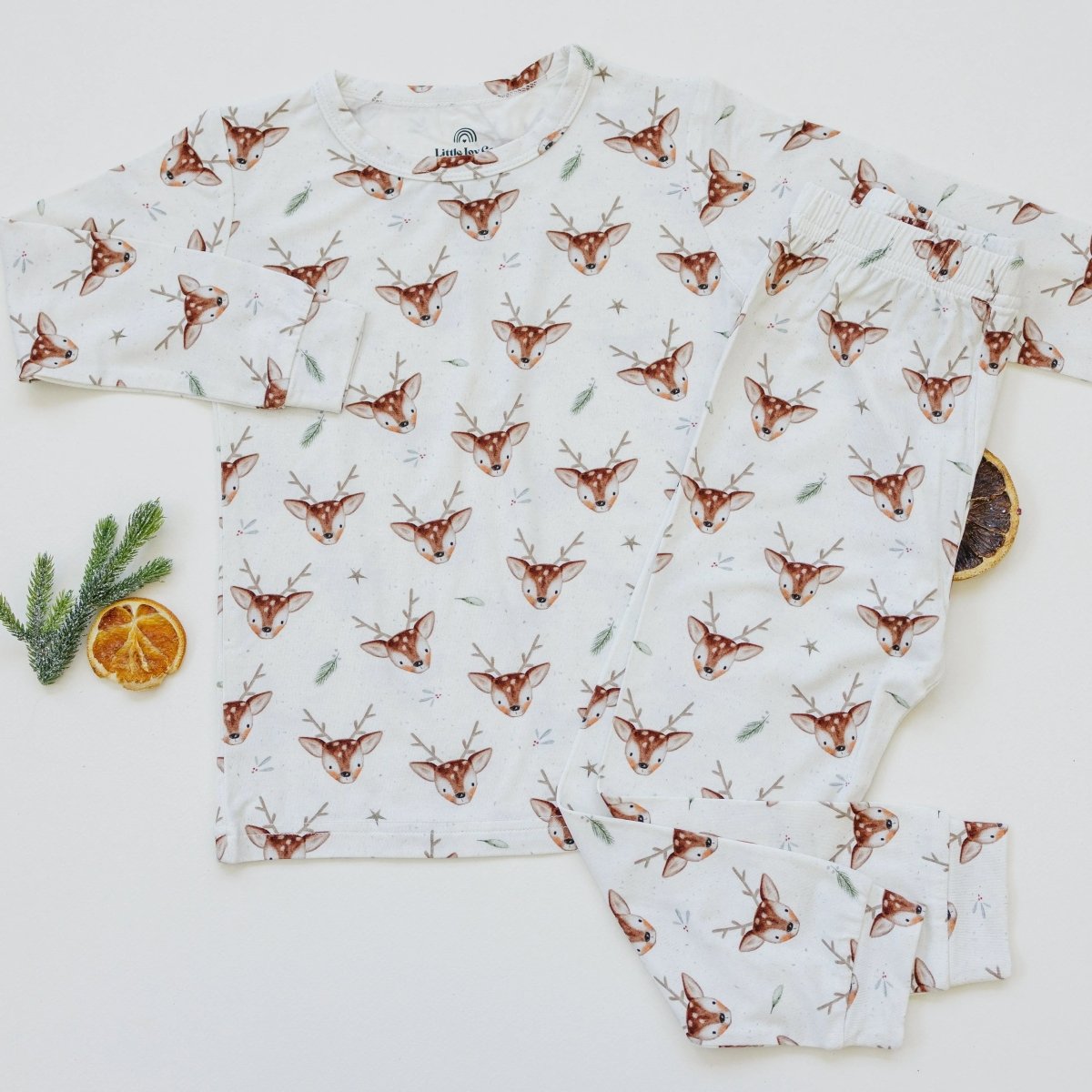 Little Joy Co. Reindeer Games 2pc Bamboo Pajamas for Kids Comfort - Everetts Place Boutique - 