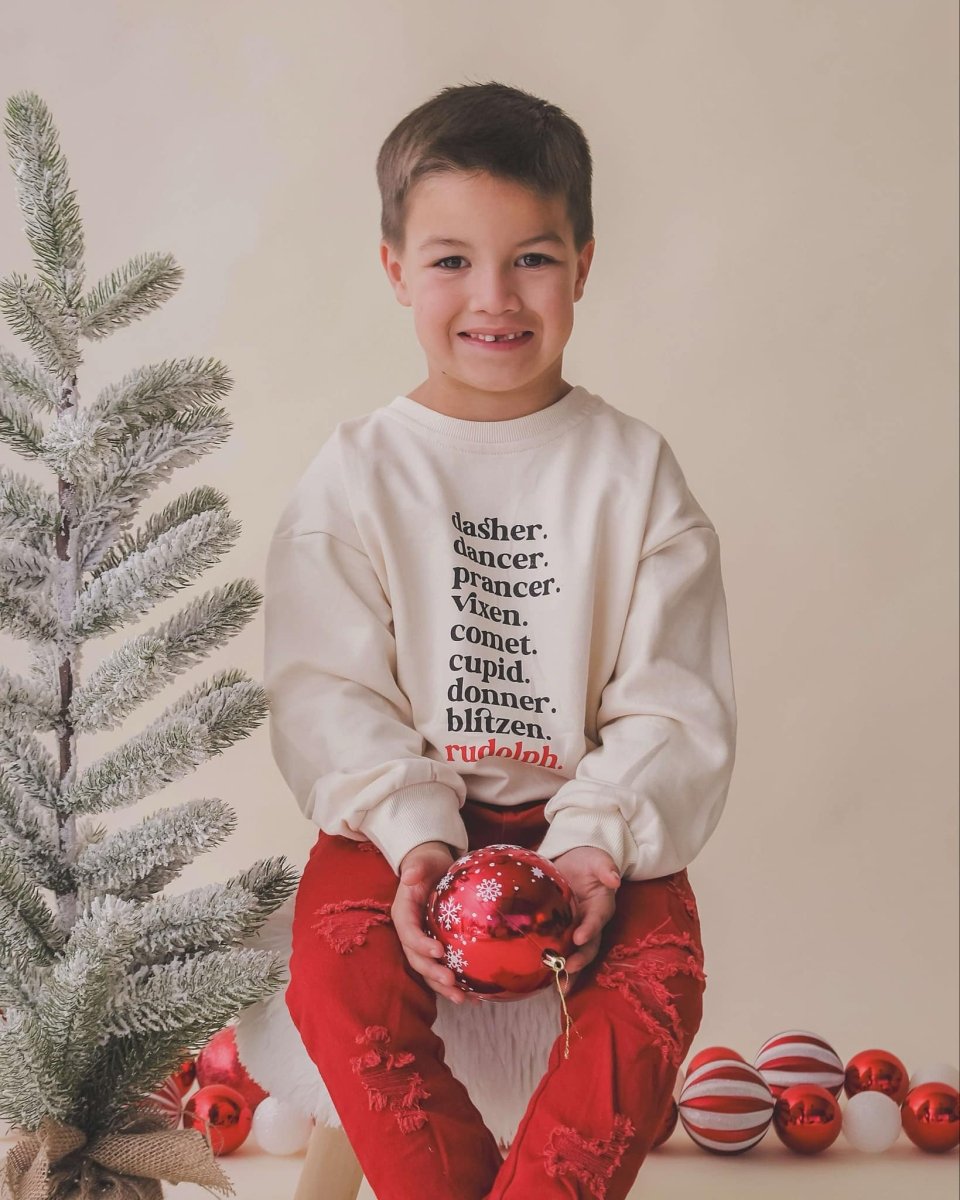 Little Joy Co. Reindeer Names Crewneck Sweatshirt - 