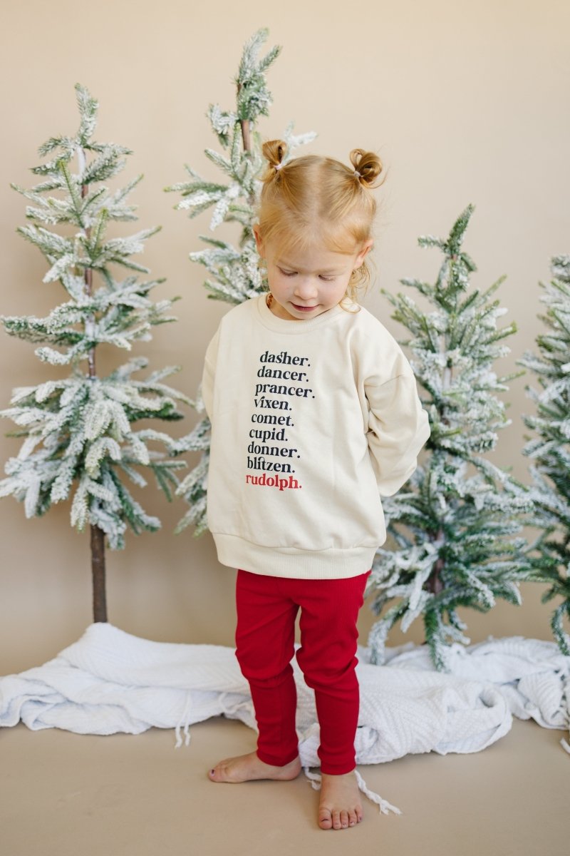 Little Joy Co. Reindeer Names Crewneck Sweatshirt - 