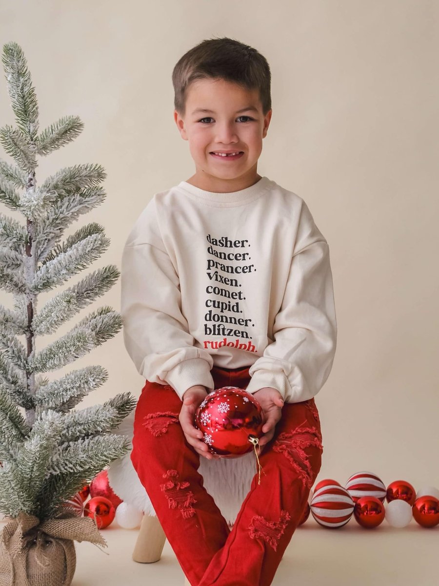 Little Joy Co. Reindeer Names Crewneck Sweatshirt - 