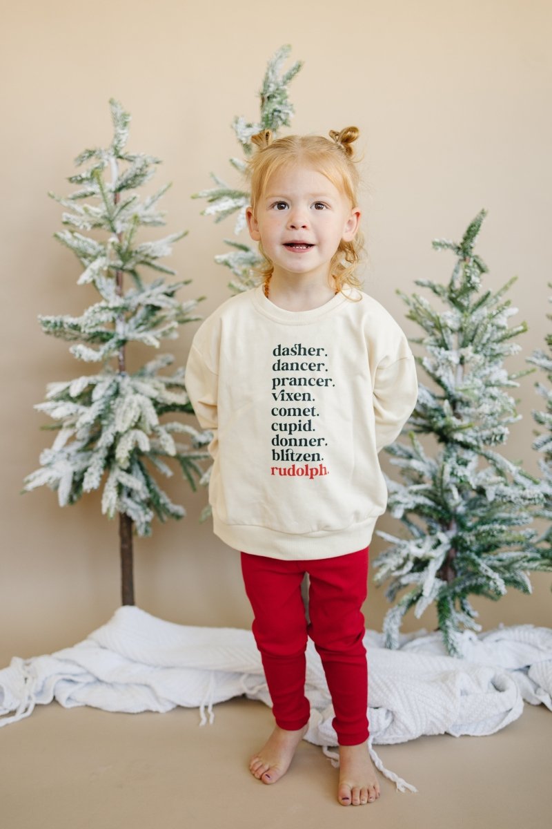 Little Joy Co. Reindeer Names Crewneck Sweatshirt - 