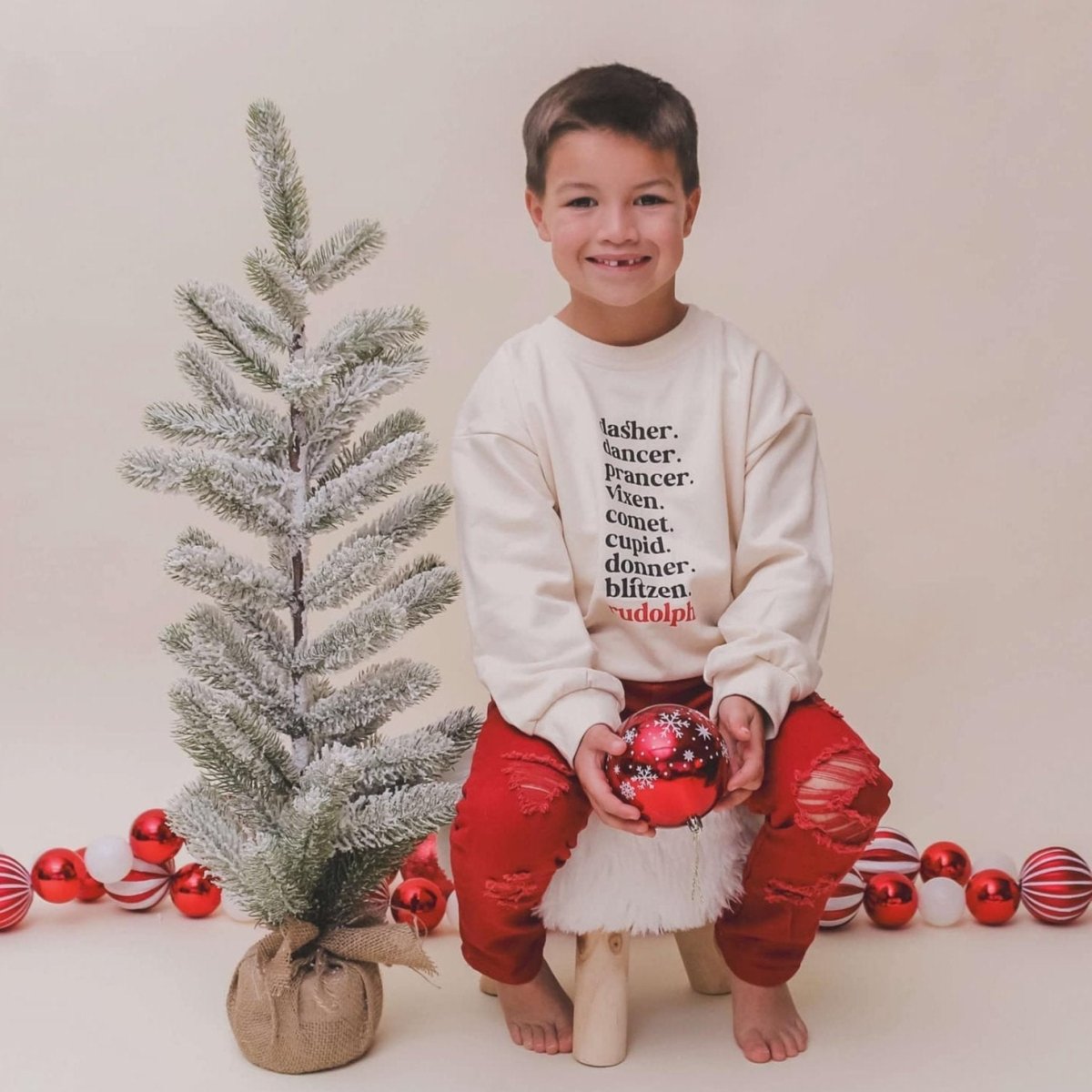 Little Joy Co. Reindeer Names Crewneck Sweatshirt - 