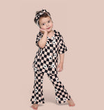 DREAM BIG LITTLE CO RETRO DAISY CHECKS SHORT SLEEVE DREAM GIRL'S FLARE SETEveretts Place