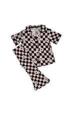 DREAM BIG LITTLE CO RETRO DAISY CHECKS SHORT SLEEVE DREAM GIRL'S FLARE SETEveretts Place