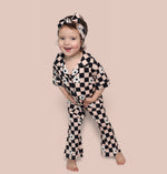 DREAM BIG LITTLE CO RETRO DAISY CHECKS SHORT SLEEVE DREAM GIRL'S FLARE SETEveretts Place