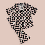 DREAM BIG LITTLE CO RETRO DAISY CHECKS SHORT SLEEVE DREAM GIRL'S FLARE SETEveretts Place