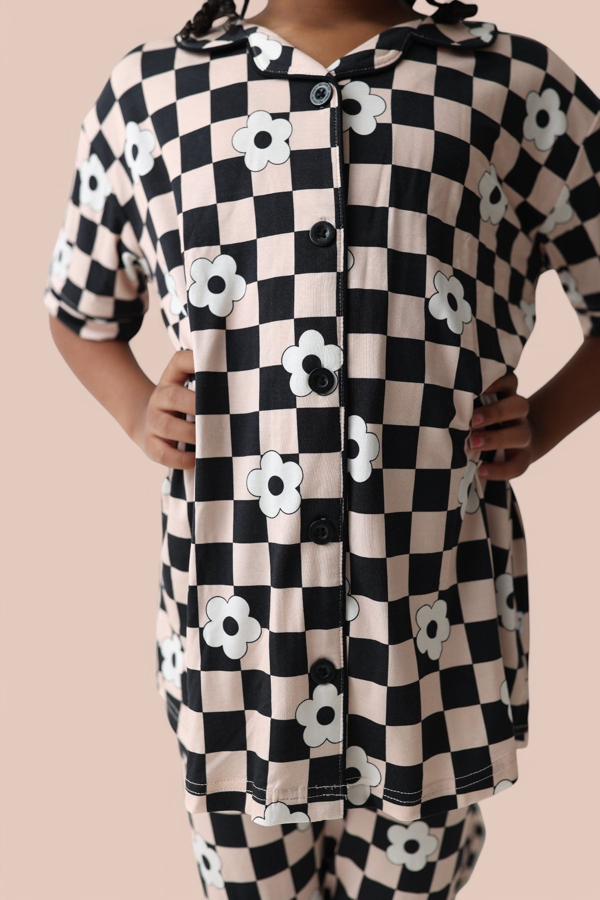 DREAM BIG LITTLE CO RETRO DAISY CHECKS SHORT SLEEVE DREAM GIRL'S FLARE SETEveretts Place