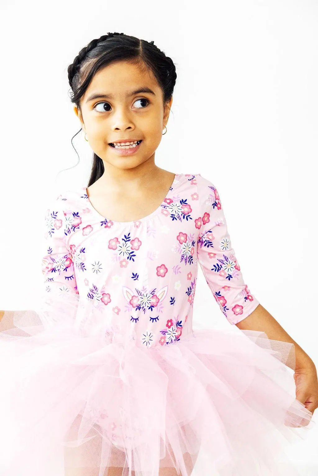 Mila & Rose ® Retro Daydream 3/4 Sleeve Tutu Leotard - 