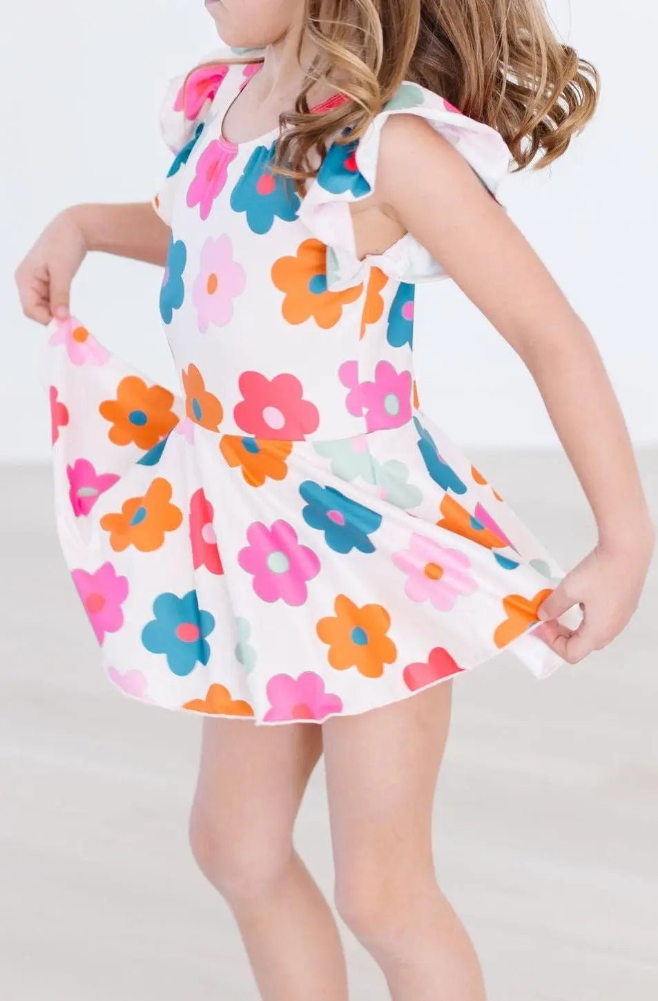 Mila & Rose ® Retro Floral S/S Twirl Leotard - 