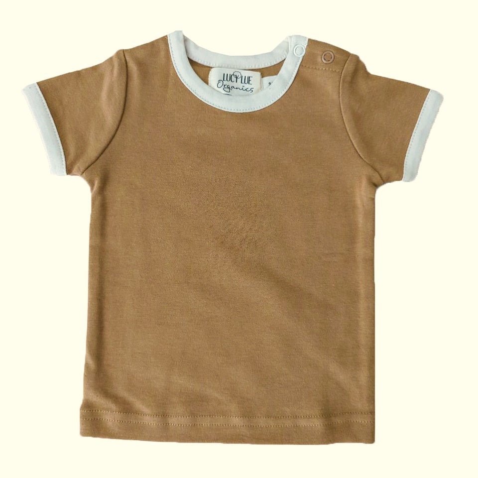 LUCY LUE ORGANICS retro organic ss top | caramel - Everetts Place Boutique - 
