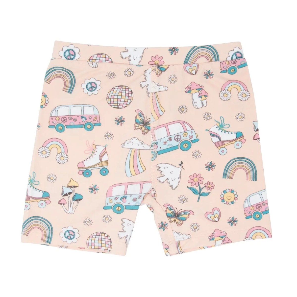 Sweet Bamboo Retro Roller Skates Pajama Set with Fun Design for Kids Comfort - 